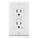 Leviton GFCI Outlet, 15 Amp, Self Test, Non Tamper-Resistant with LED Indicator Light, Protection from Electric Shock and Electrocution, GFNT1-W, White