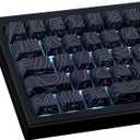 Tsungup Custom Keycaps,PBT Side Print Keycap Set - Shine Through 135 Keys Contour Line Cool Key caps,Cherry Profile Keyboard Keycaps for Cherry MX Switches Mechanical Keyboards(Black)