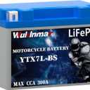 ATV Battery 12V, Lithium Motorcycle Battery, YTX7L-BS, LifePO4 12V 3Ah 300A CCA, Lithium Powersport Battery, Sportster Battery, Harley Battery for ATV, UTV, 4 Wheeler, Dirt Bike, Quad Battery