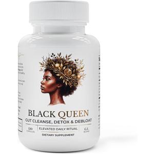 TODICAMP Melanin-Rich Physiology Colon Cleanse & Bloating Relief for Women, Gut Cleanse Detox for Women, Zeolite Detox Fiber Supplement for Women, Activated Charcoal Capsules Psyllium Husk & Chlorella (EXP 07/01/27)