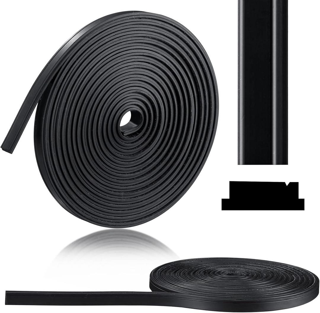 Tondiamo 134 Inches Flexible Magnetic Strip Insert Shower Door Magnetic Strip Replacement Long Roll for Crafts for Framed Semi Framed Swinging Glass Shower Doors, Black(1 Roll)