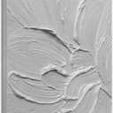 zoinart Hand Painted White Canvas Wall Art, 20x20 Inches Abstract Thick Textured Painting, Plaster Wall Art (BL-060)