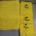 Peryiter 6 Pack Cotton Sunflower Bath Towels Set Spring Summer Yellow Towels for Bathroom, Soft and Absorbent, Contains 2 Bath Cloth, 2 Hand Cloth and 2 Wash Cloths