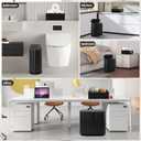 Small Bathroom Trash Can with Press Type Lid, 2Pcs Wicker Storage Baskets,Slim Black Bathroom Trash Can,Slim Plastic Narrow Trash Bin 2.6 Gallon Garbage Can