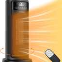 Heaters for Indoor Use, Space Heater with Thermostat, 1500W Fast Heating Electric Heater with Remote for Home Office Room, 0-12H Timer, 70 Oscillation Heater, Overheating & Tip-Over Protection