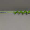 3"x24" Green Extra Long Auger Drill Bit One-Piece Solid Steel Construction for Deep Tree Planting & Tall Fence Posts Heavy Duty Garden Earth Drill