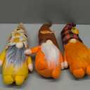 TomteNisse 3 Pcs Fall Decoration Harvest Thanksgiving Decorations Gnomes Plush Elf Dwarf Doll Figurine with Pumpkin Autumn Maple Leaves