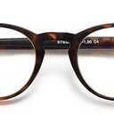 EYEURL 2-Pack Small Round Reading Glasses for Women Men Neck Hanging Blue Light Blocking Eyeglasses Retro Round Computer Glasses With Spring Hinges TR90 Lightweight Readers for Women,1.5