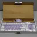 Wireless Keyboard and Mouse Combo, Full-Sized Wireless Keyboard and Adjustable DPI Mouse, 2.4GHz USB Receiver, Silent Keyboard and Mouse for PC, Windows, MAC, Desktop, Laptop(Purple)