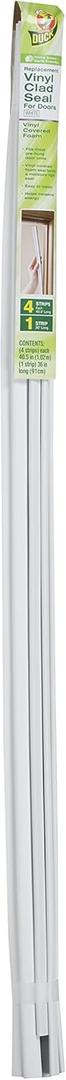 Duck Brand Replacement Vinyl Clad Door Seal, White, 4 Strips (Each 40.5") and 1 Strip (36"), 1273827