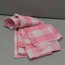 3 Pc Cotton Classic Country Farmhouse Kitchen Window Curtain -Pink & White Buffalo Check Tier & Valance Set, 54" x 18" / 27" x 36"