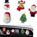 5 PCS Christmas Car Air Vent Clips, Cute Santa Elk Snowman Xmas Tree Air Conditioning Outlet Clip, Funny Christmas Dashboard Decoration