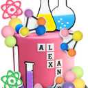 17 PCS Science Cake Topper Scientist Chemistry Theme Cake Decoration for Science Theme Birthday Supplies