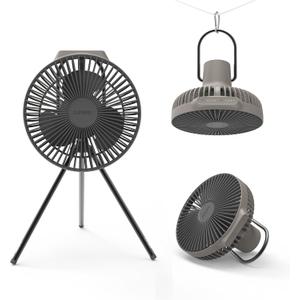 Claymore Portable Fan V600+ (Warm Gray) - Portable, Airflow for Outdoors Use & Indoor Living Room, Desk, Table Fan. Super Quiet, USB-C Charging, Long-Lasting Battery, Includes Storage Case.