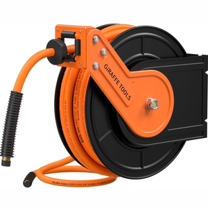 Giraffe Tools Pressure Washer Hose Reel with 60ft Replaceable Hose, Power Washer Retractable Hose Reel, Heavy Duty, Wall/Floor Mounted, 4000 PSI