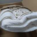 Palassio Striped White 100% Cotton Quilt King Size Bedding Sets, Lightweight Crinkly Channel Pick Stitch Textured Bedspread Soft Shabby Chic Farmhouse Country Coverlet for All Season, 2 Shams