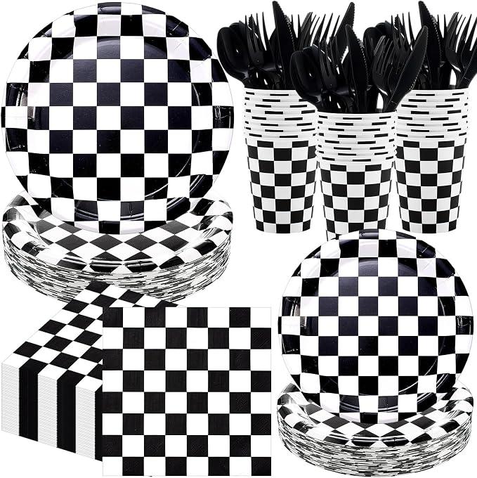 Pickmesh 400 Pcs Race Car Birthday Party Supplies Plates Napkins Serve 50