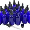 Glass Dropper Bottle 60ml - 20 Pcs Cobalt Blue Glass Dropper Bottles for Skincare, Perfume, DIY Crafts, and Travel