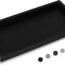 Bathroom Trays for Counter, Slicone Vanity Trays for Bathroom, Rectangle Sponge Holder for Kitchen Sink - Black (9.8" x 4.7" x 0.8")