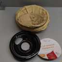 GE Black Stove Drip Pans, 10% Energy Save by Enamel Spraying Prevent Bending and Rust - Include 2 6'' Burner Drip Pans and 2 8'' Drip Bowl