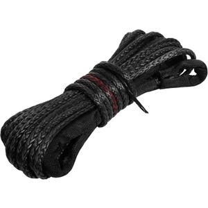Synthetic Winch Rope 1/4" x 38ft, 9000 LBS Winch Cable ATV UTV SUV Truck Boat Winch Cable with Protective Sleeve (Black)