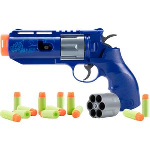 REKT Jury Revolver Foam Dart Blaster Pistol Gun, Blue (Blue)