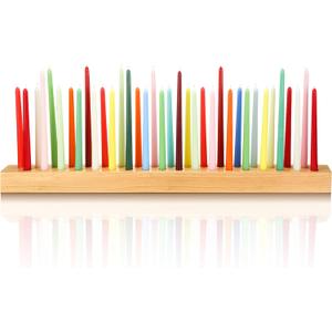 36 Inch Wooden Taper Candle Holder Long Candlestick Holders for Table Centerpiece Giant Wood Candlestick for Birthday Party Wedding Anniversary Party Decor Natural Wood Color