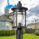Darkaway 2 Pack Large Outdoor Post Lights Lamp Posts Outdoor Lighting, 17inch Aluminum Post Lights Outdoor Light Fixtures with Water Ripple Glass for Patio Yard Garden