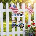 Yookeer 4th of July Decorations for Front Door 250th Anniversary Patriotic Wreath Metal Bike Sign Red White Blue Memorial Day Fourth of July Decorations for Memorial Independence Day Labor Veteran