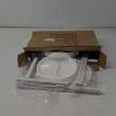 iDavosic.ly 3 Tier Folding Plant Stand Indoor Outdoor with Plastic Tray, Tiered Corner Flower Holder Shelf, Metal Orchid Display Rack for Patio Porch Living Room Garden Balcony, White