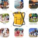 Kikerike Backpack Stool Cooler Chair Heavy Duty 300 LBS Max Load Portable Lightweight Stool Backpack Folding Fishing Cooler Seat for Camping Hunting Fishing - Yellow, 16.54" W x 13.58" L x 16.93" H