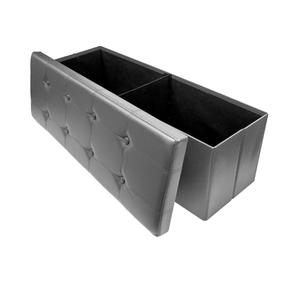 Sorbus Ottoman Storage Bench – Foldable Leather End of Bed Ottoman with Storage Bench Pouf Ottoman Chest, Toy Box, Coffee Table, Bedroom, Entryway Seat, Foot Rest Footstool - Large 43" Long - Gray