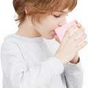 2 x 2-Pack Silicone Baby Cups, for Babies 6+ Months, Leak-Proof Open & Straw Cup Transition Set, BPA-Free Weaning Supplies 5oz (Pink)