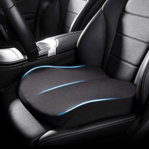 Adult Car Booster Seat Cushion, Car Seat Driver Height Boost Mat Memory Foam Car Seat Cushions Pad Improve Driving View Non-Slip 3D Office Chair Cushion Pressure Relief (Black) (16x16x3.94in)