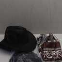 Hercicy Western Outfits for Women Cowgirl Costume Accessories Cowboy Hat Tassel Vest Cowboy Belt and Bandana 70s Hippie (Large, Black)