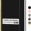 Lined Spiral Journal Notebook for Women & Men, 140 Pages, College Ruled Hardcover Notebook for Work & Note Taking, Journals for Writing, A5(6"x8") - Black (C.Black)