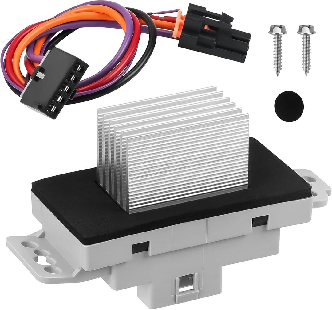 15-81773 HVAC Blower Motor Resistor Kit with Harness Fit for 2003 2004 2005 2006 Chevy Silverado Suburban Tahoe Avalanche Trailblazer GMC Sierra Envoy Yukon Cadillac Escalade 89019351 89018778 1581773