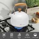 Tea Kettle, 304 Stainless Steel Whistling Tea Kettle,2.5 Quart/2.4L Stovetop Tea pot for Induction & Gas Stove with Ergonomic Folding Handle, Loud Whistle for Tea, Coffee, Milk - Milk White