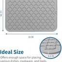 2 x AMOAMI Dish Drying Mat,Heat-resistant,Easy Clean,Silicone Dish Drying Mats for kitchen Counter,Kitchen Gadgets Kitchen Accessories Kitchen Small Appliances (12" x 16", GREY) (Gray)