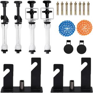 Double Roller Wall Mounting Manual Background Support System, Photo Background Ceiling Holder, for Photography, Live Streaming, Including 2 Double Hooks, 4 Expand Bars, 2 Chains, Eight Screws
