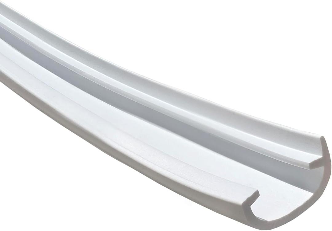 White RV Marine Camper Vinyl 5/8" x 50' Trim Molding Flexible Screw Cap Cover (50 ft, White)