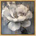 Art Remedy Ivory Incarnation II Canvas Luxe Flower Art, Gold Frame, 40 x 40