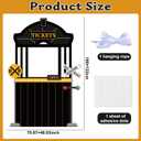 Train Ticket Booth Banner for Birthday Party Decoration Express Trains Station Ticket Backdrop Banner Railroad Track Door Sign Backdrop for School Classroom Home Xmas Photo Booth Props Decor