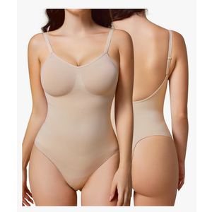 Women's Backless Shapewear Bodysuit Tummy control Thong Seamless Body Shaper Sleeveless Compression Tanks Tops S/M