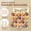 Donut Wall Display Stand, Wooden Doughnut Holder Display 20 Donuts, Donut Holder Board for Donut Grow Up Party, Birthday, Wedding, Baby Shower, Donut Party Decorations (Natural)