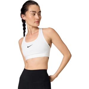 Nike Women's Swoosh Sports Bra (Medium Support) (White/Stone Mauve/Black)