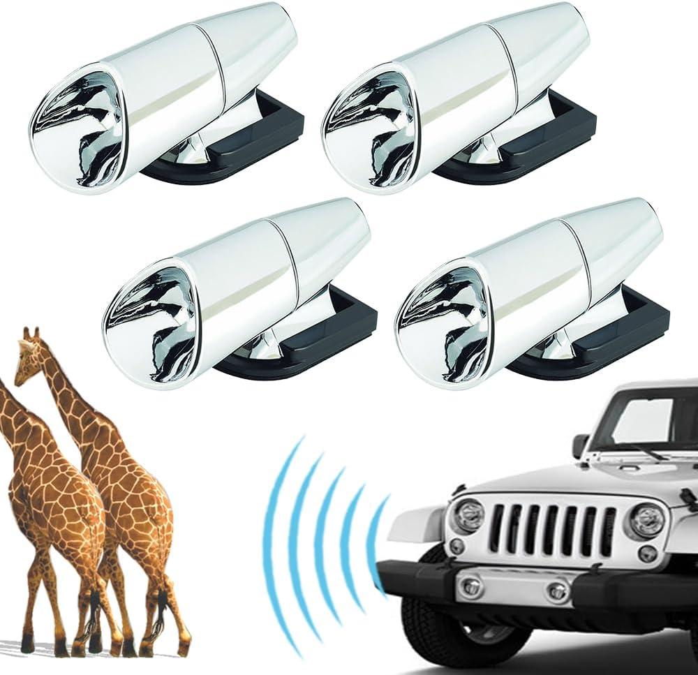 4pcs Deer Warning Whistles Device for Car, Anti-Deer-Ultrasonic-Whistle, Save Animal Horn Alert Protector Device, Automotive Invisible Safety Sensor for SUVs Truck Motorcycle Off-road Vehicle RVs Taxi