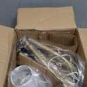 Coucrek Floor Lamp for Living Room, Adjustable Standing Room Lamp with White Plastic Shade, Gold Reading Floor Lamps for Dorm, Bulb not Included