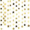 Patelai Glitter Star Garland Banner Decor, 130 Feet Star Hanging Bunting Banner Bright Backdrop for 2025 Graduation Prom Wedding Birthday Christmas Party Supplies(Gold)