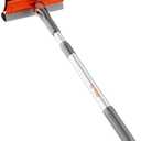 eazer Professional Window Squeegee, 2-in-1 Rotatable Squeegee for Window Cleaning Kit, Window Cleaner Tool, Window Washing Equipment Kit with Extension Pole (20''-30'') for Shower/Windshield